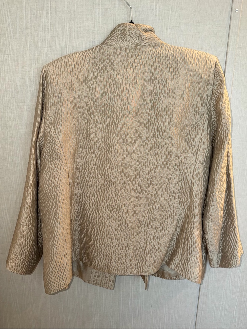 Eileen Fisher Silk Textured Crinkle Topper Jacket Open Size XL Vintage - Picture 3 of 3